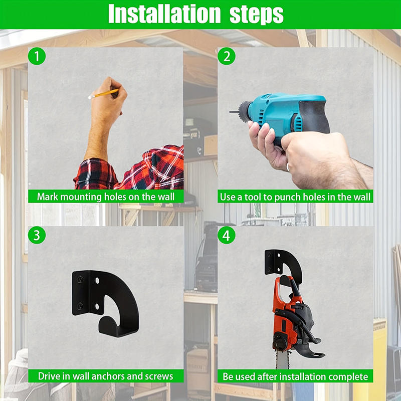 Workshop Tools Hanging - Heavy Duty Metal Chainsaw Wall Mount