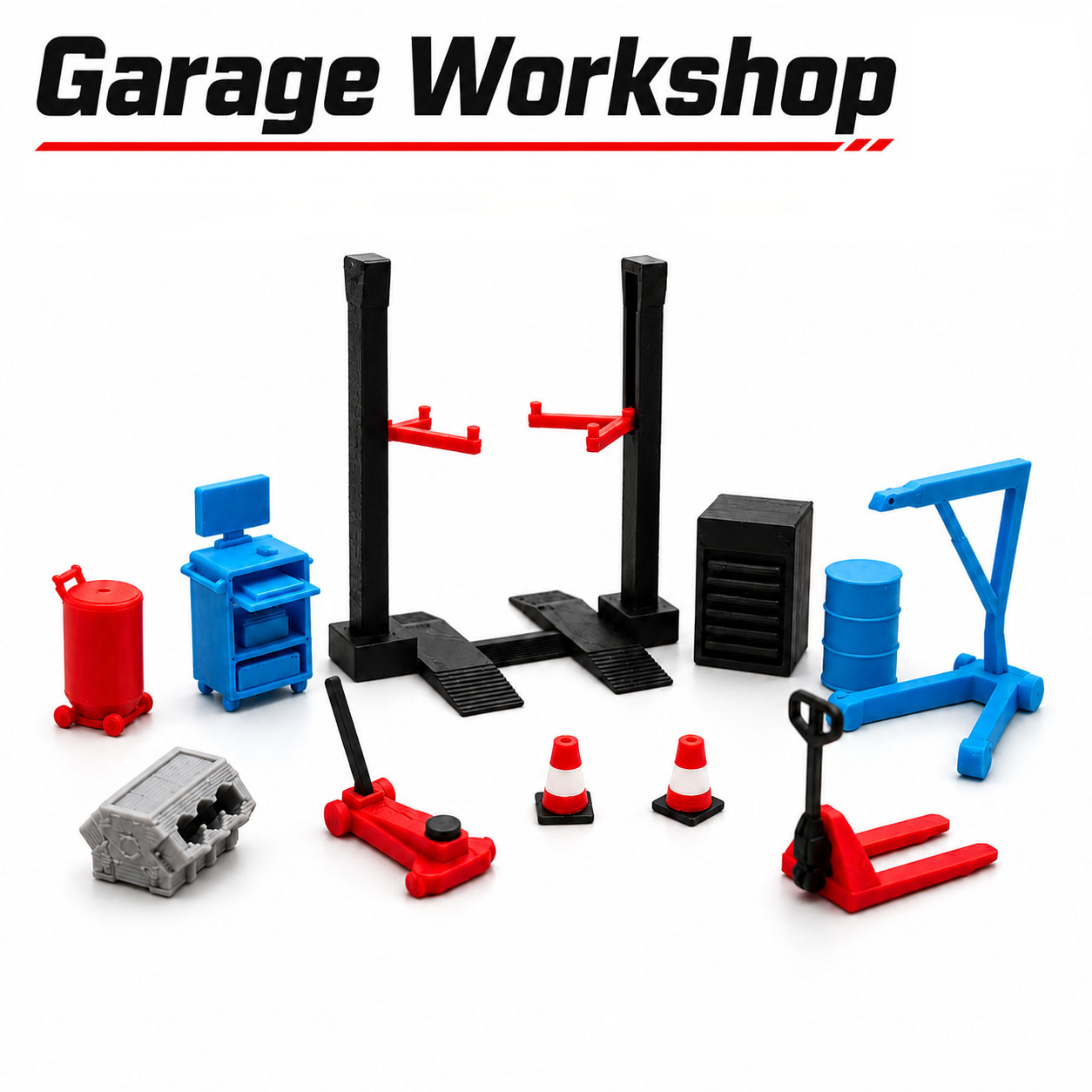 Workshop Tools Display - 1:64 Garage Workshop Miniature Accessory Set,