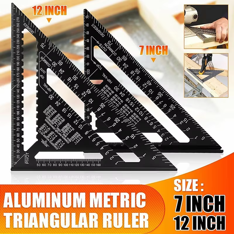 Workshop Measuring Tools - 12/7-inch Rafter Square Carpenter Measuring Layout