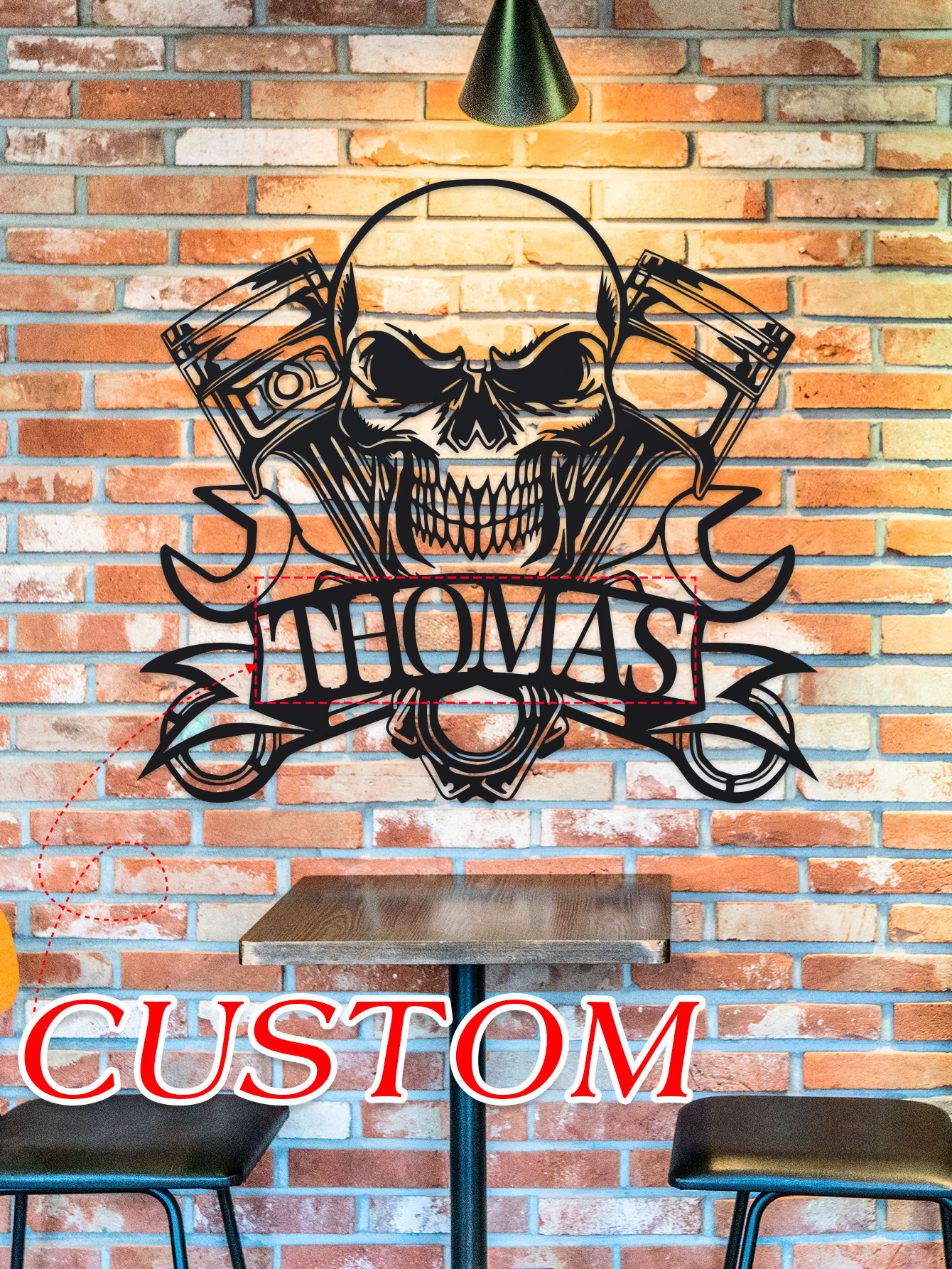 Workshop Tools Needed - [Customer Favorite] Personalized Skull Mechanic Metal