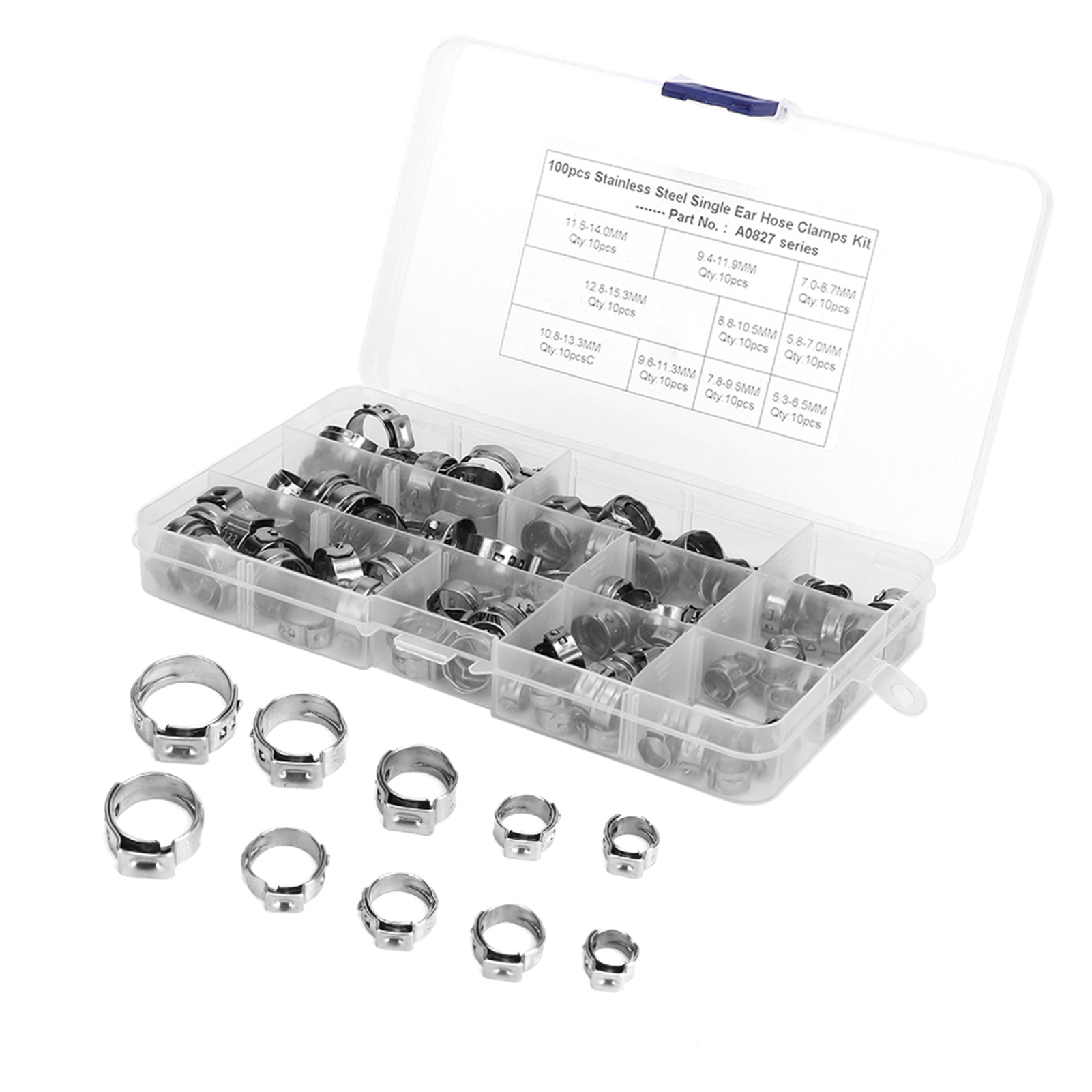 100pcs Hose Clamp Single Ear C – обзор и цена Pipe Clamp Bar
