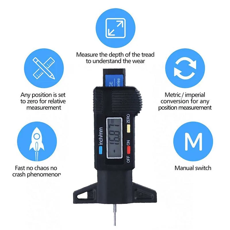 Digital Motorcycle Car Tire Ty – обзор и цена Workshop Measuring Tools